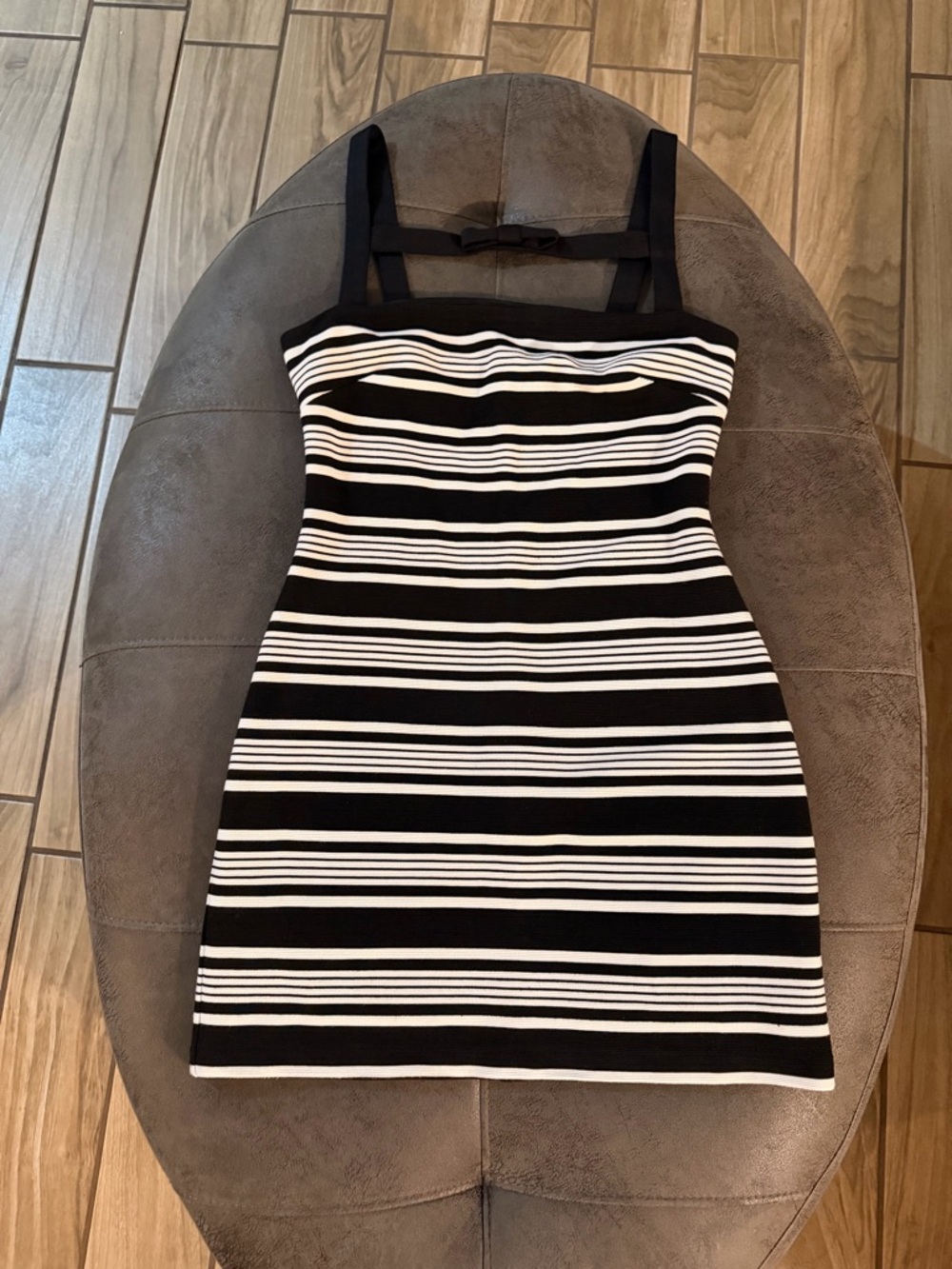 Anthropoligie Hutch Black and White Striped Mini Dress